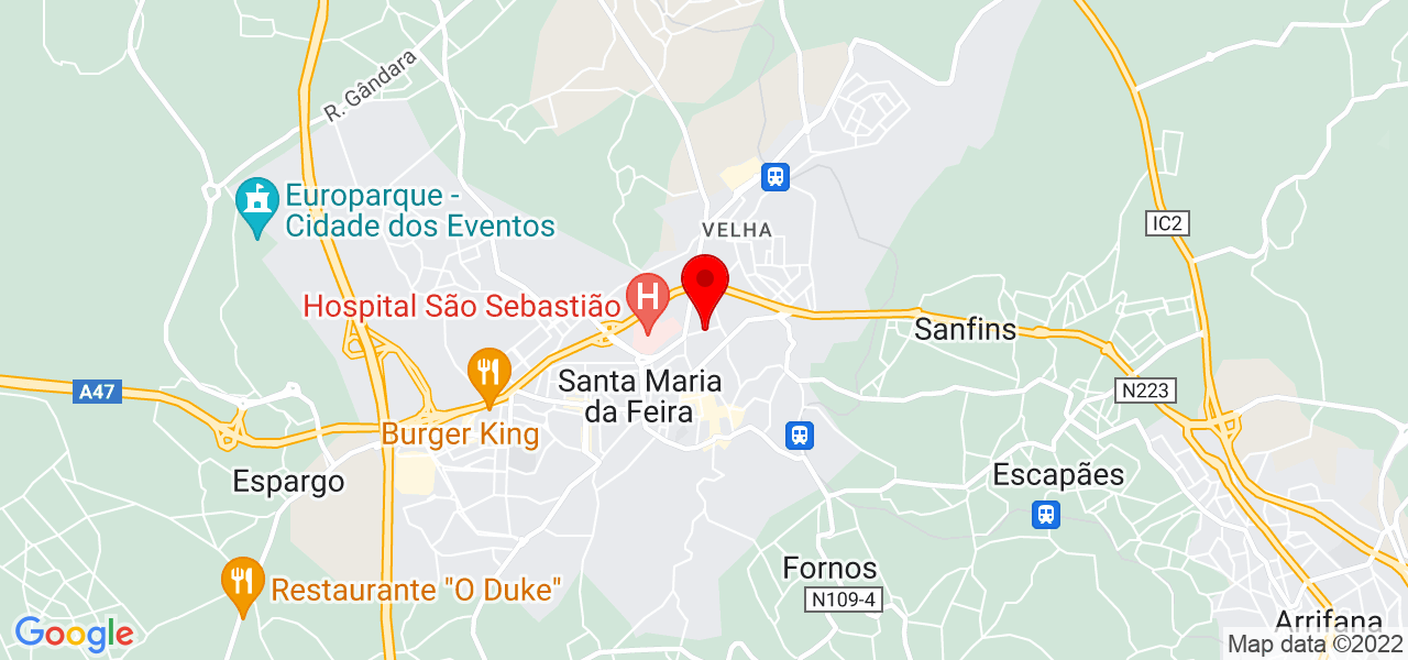 Pedro Vidigueira - Aveiro - Santa Maria da Feira - Mapa