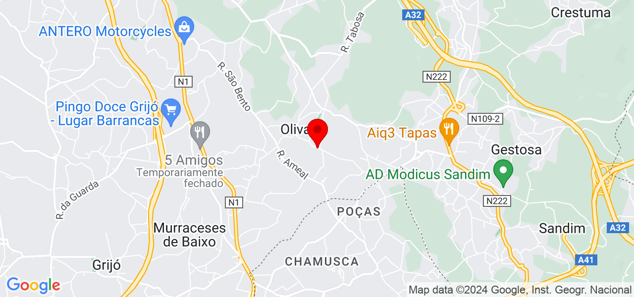 fren&eacute;tica - Porto - Vila Nova de Gaia - Mapa