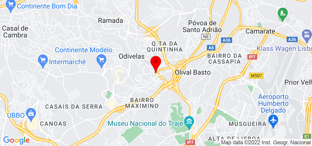 Marcelo Ara&uacute;jo - Lisboa - Odivelas - Mapa