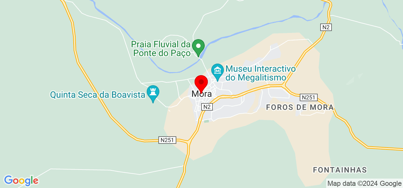 Vânia - Évora - Mora - Mapa