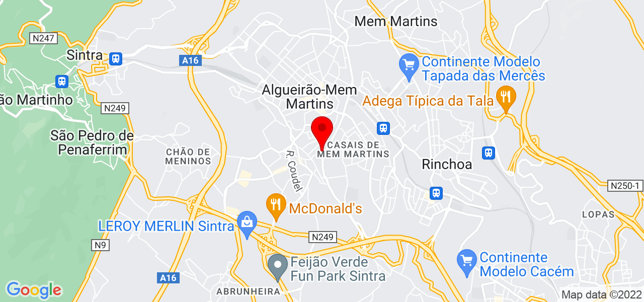 &Aacute;s dos Insufl&aacute;veis - Lisboa - Sintra - Mapa