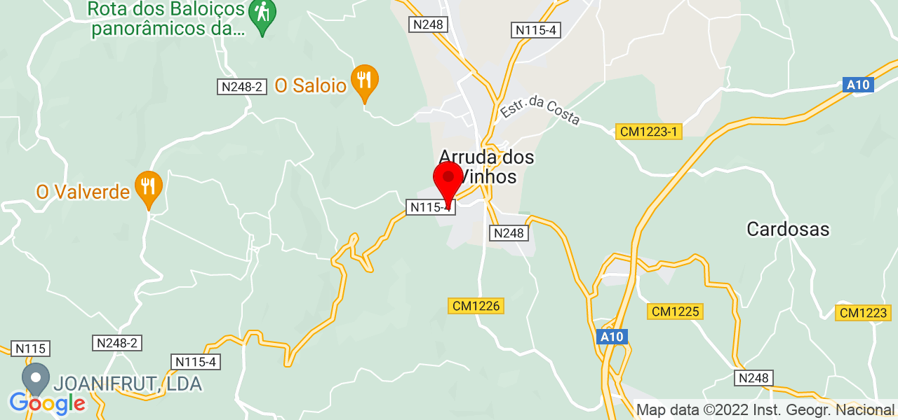CAETANO &amp; PACHECO,  Pinturas e Remodela&ccedil;&otilde;es - Lisboa - Arruda dos Vinhos - Mapa