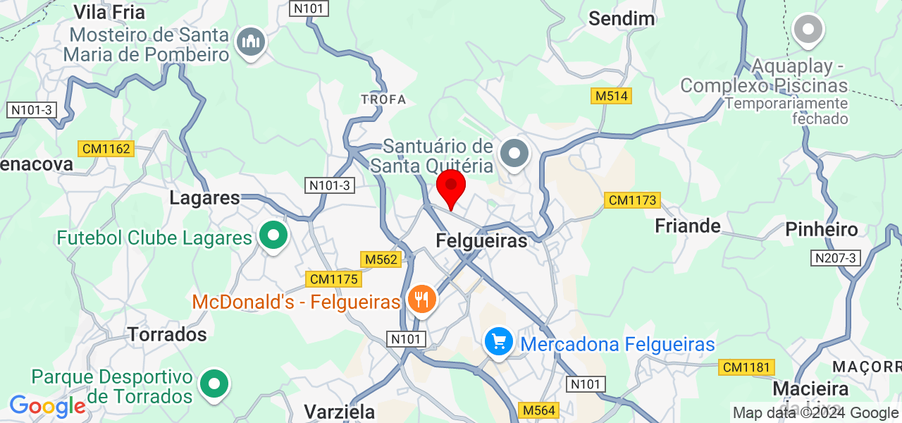 Hermania - Porto - Felgueiras - Karte