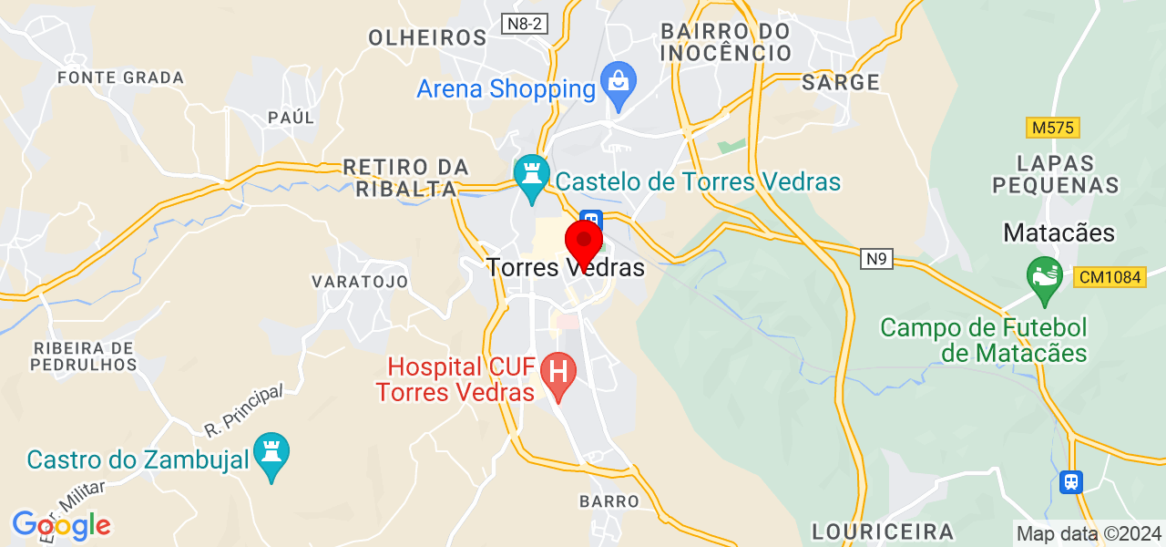 Oliveira - Lisboa - Torres Vedras - Mapa