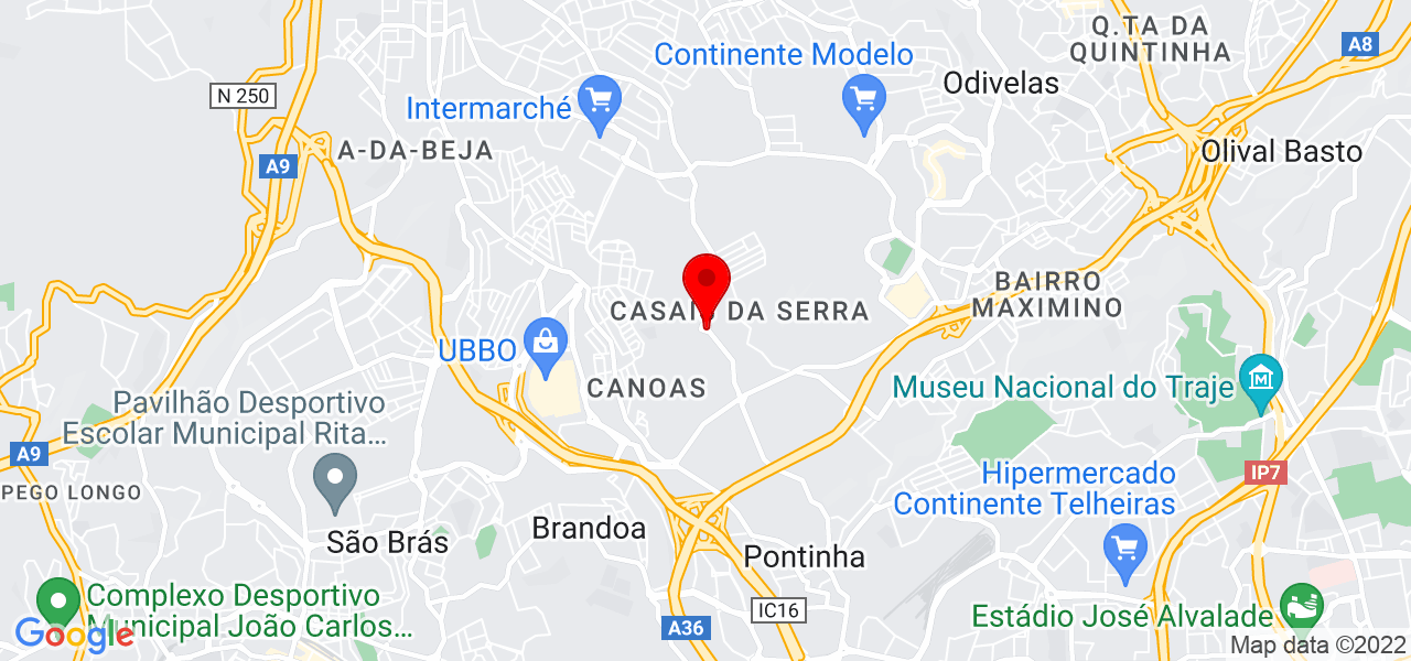 Ecaterina Coreni - Lisboa - Odivelas - Mapa