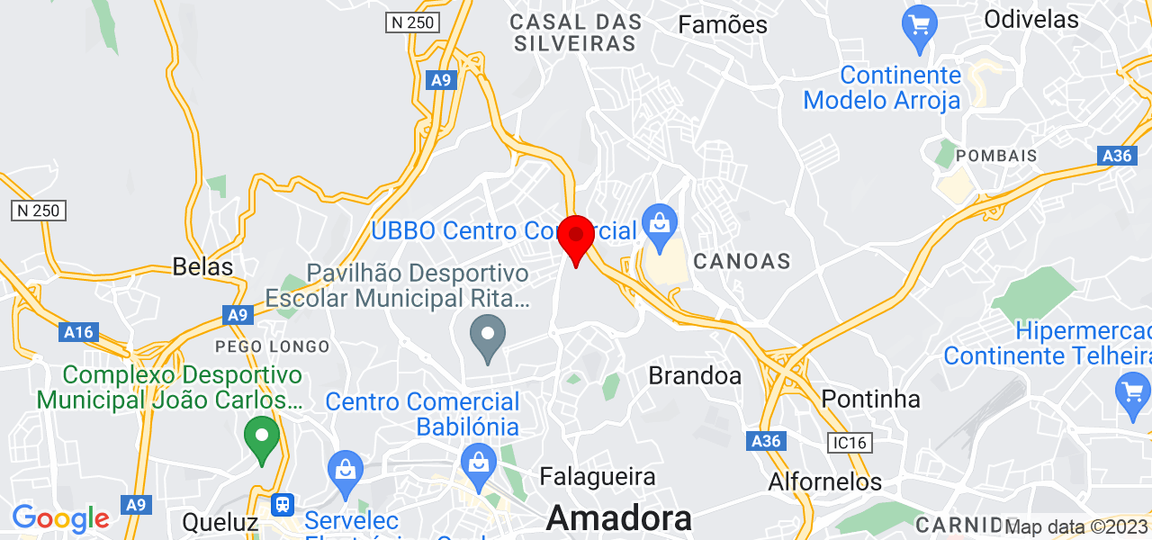Andr&eacute;ia Guedes - Lisboa - Amadora - Mapa