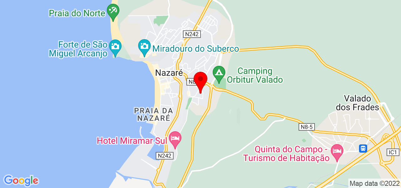 T&acirc;nia Santos - Leiria - Nazaré - Mapa