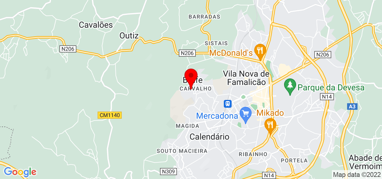 Vania Filipa Mansilhas - Braga - Vila Nova de Famalicão - Mapa