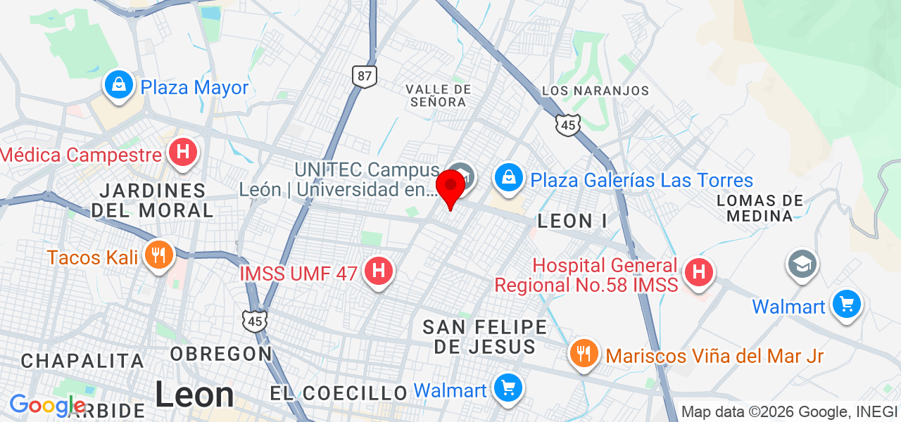 José Martínez - Guanajuato - León - Mapa