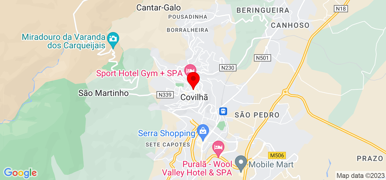 Paula fernandes - Castelo Branco - Covilhã - Map
