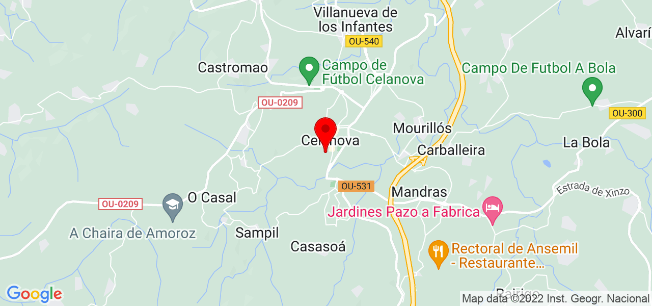 VanPirate Tattoo - Galicia - Celanova - Mapa