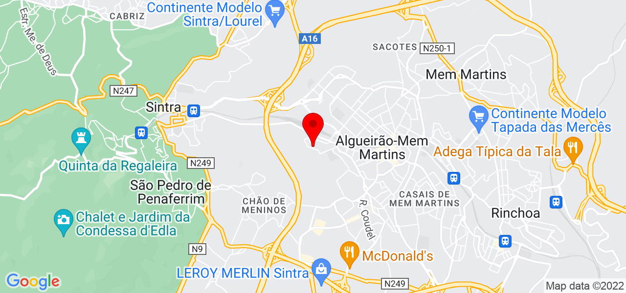 Criação de currículos profissionais - Lisboa - Sintra - Mapa