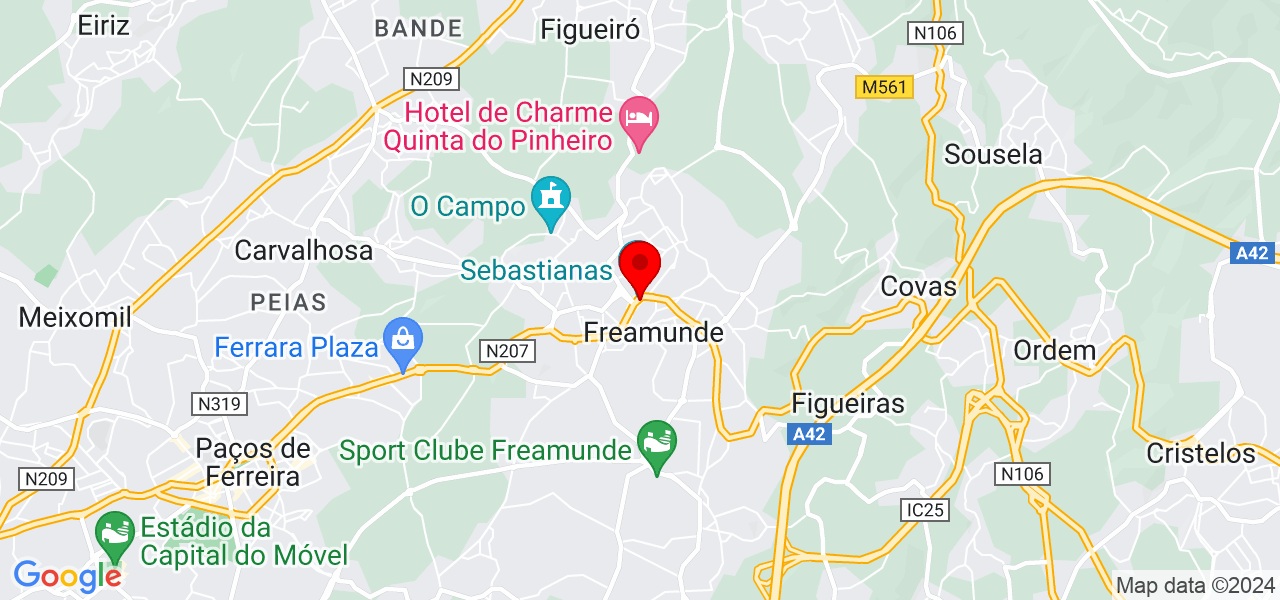 Marcenaria HEPAKE m&oacute;veis - Porto - Paços de Ferreira - Mapa