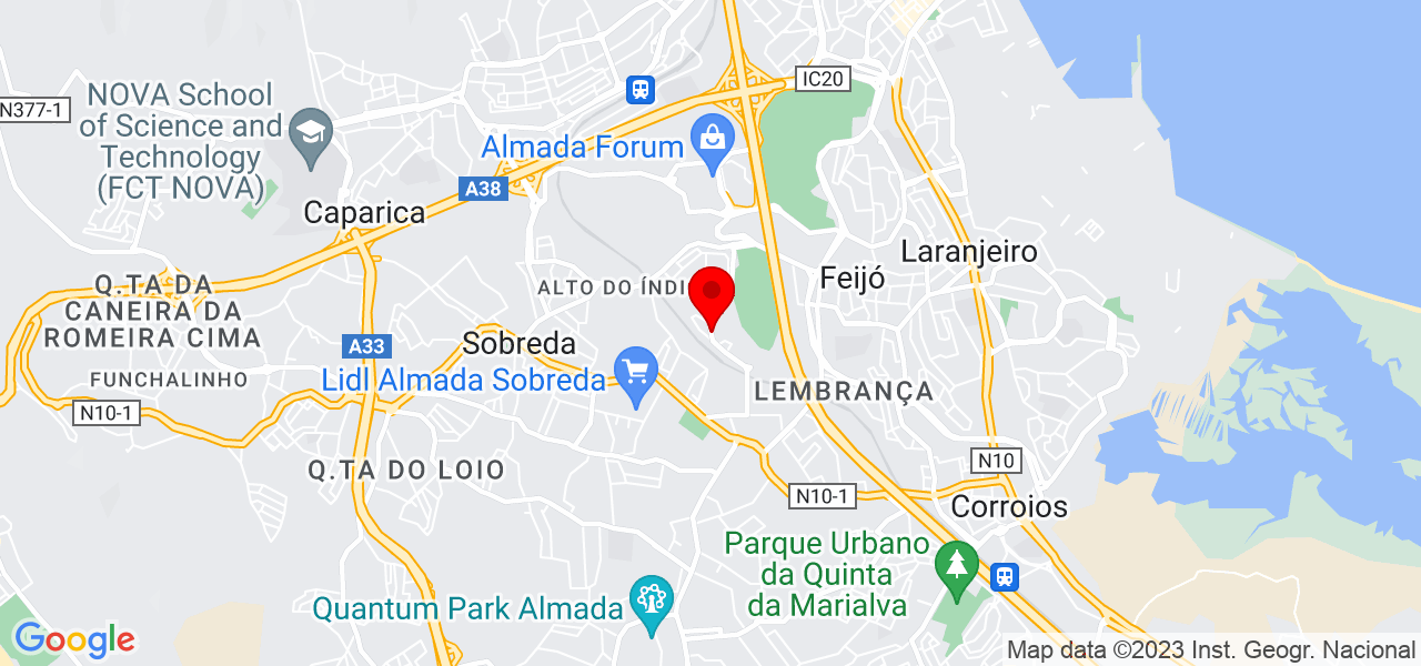 Larissa Balbino - Setúbal - Almada - Mapa