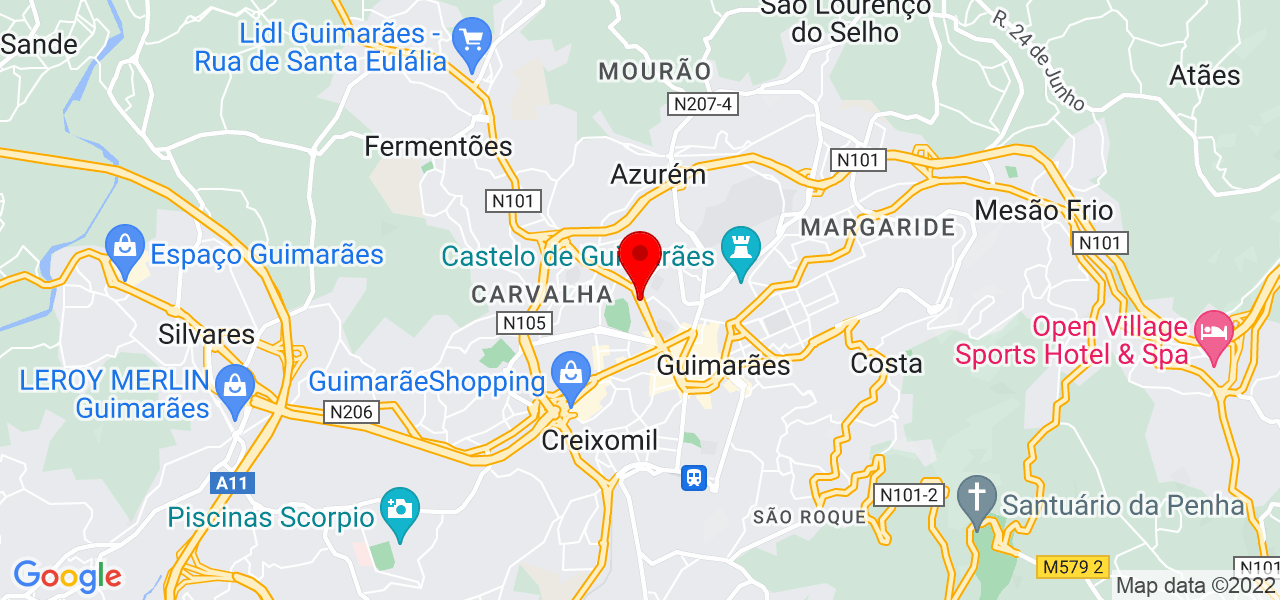 Jo&atilde;o Mendes - Braga - Guimarães - Mapa
