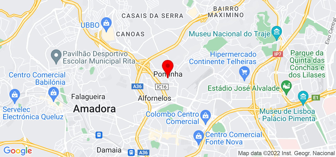 Jos&eacute; Ponces de Carvalho - Lisboa - Odivelas - Mapa