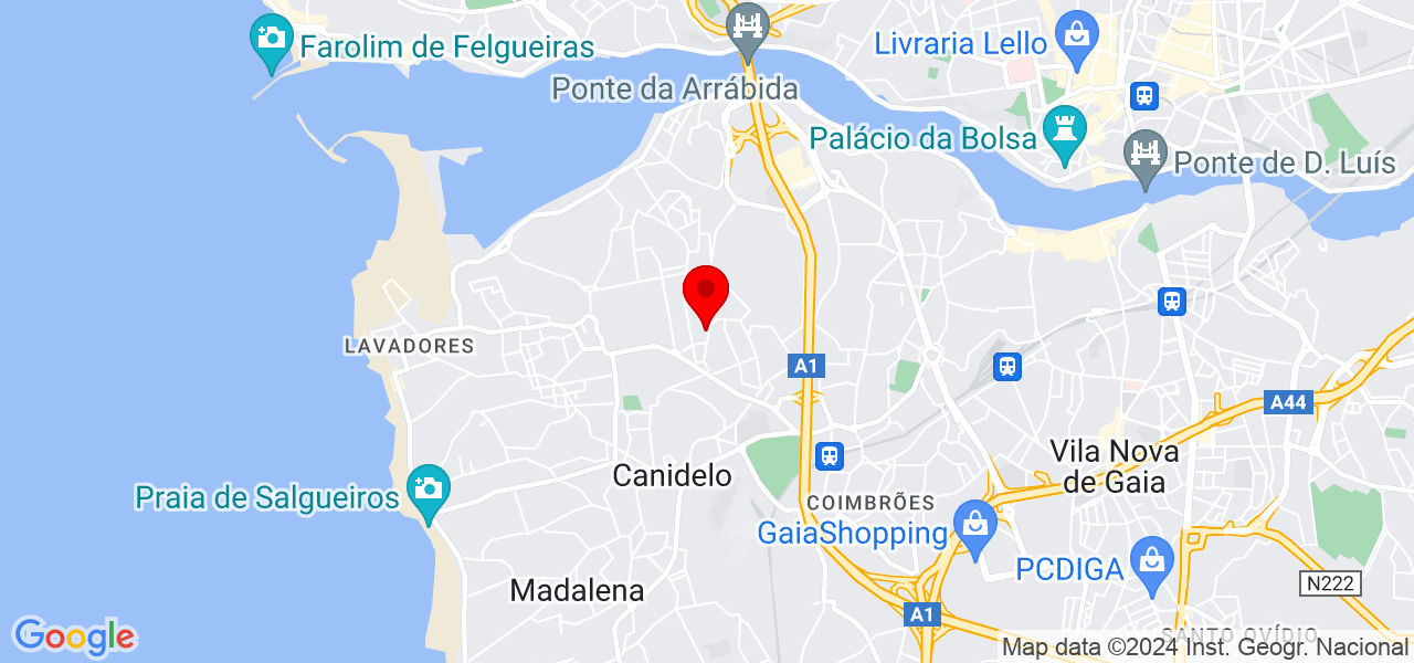 Edmar Justino - Porto - Vila Nova de Gaia - Mapa