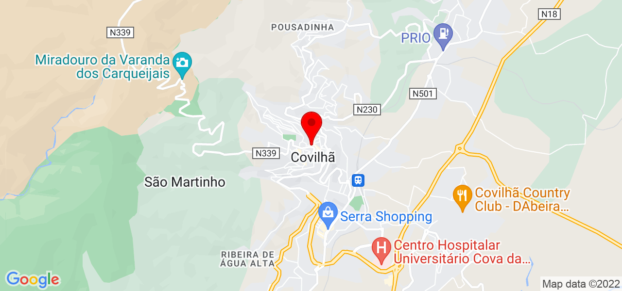 In&ecirc;s Maroco - Castelo Branco - Covilhã - Mapa