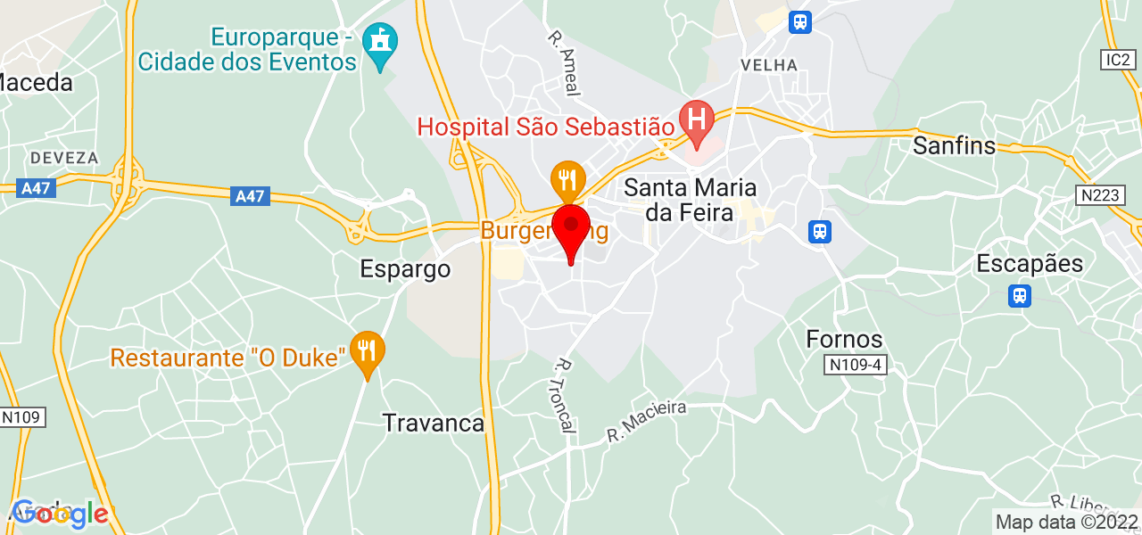 Diogo Teixeira - Aveiro - Santa Maria da Feira - Mapa