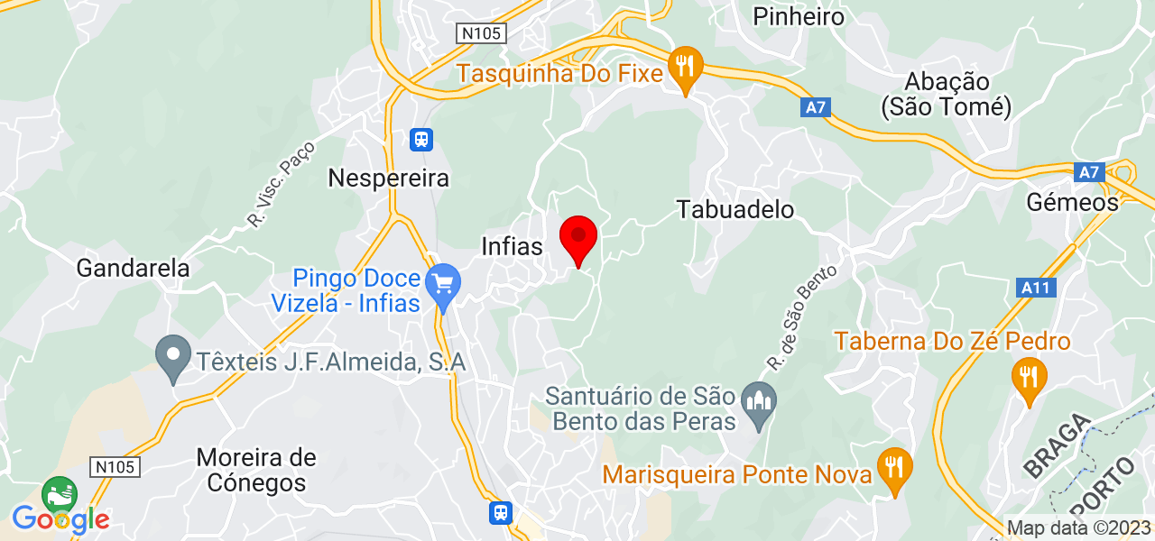 Jardinagem vale verde - Braga - Vizela - Mapa
