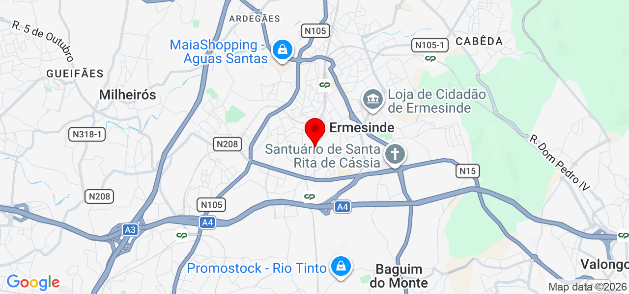 Yasmim - Porto - Valongo - Mapa