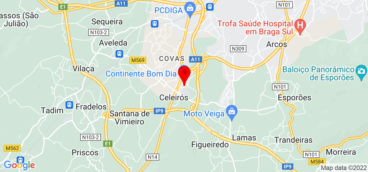 Joel Pires Paulino Ferreira - Braga - Braga - Mapa