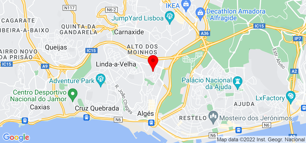 Madalena Prazeres - Lisboa - Oeiras - Mapa