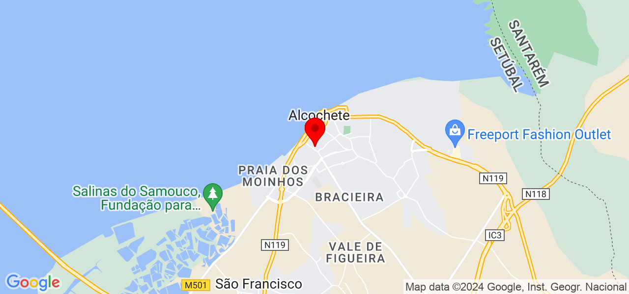 Limpeza, engomar, lavar roupa - Setúbal - Alcochete - Mapa