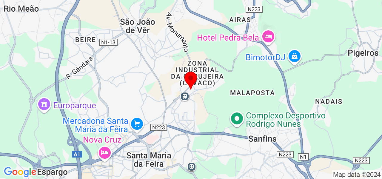 Isabel Veiga - Aveiro - Santa Maria da Feira - Mapa