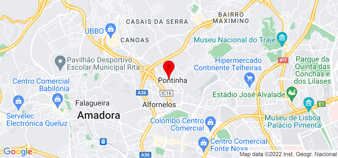 Cl&iacute;nica 100 P&ecirc;lo - Lisboa - Odivelas - Mapa