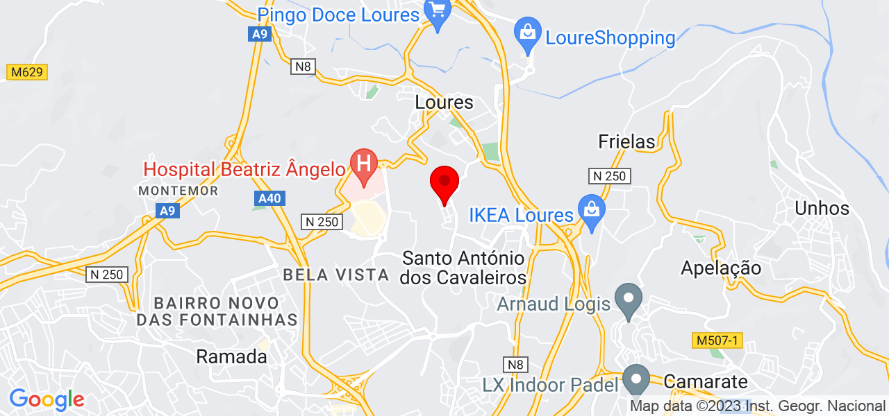 Damas - Lisboa - Loures - Mapa