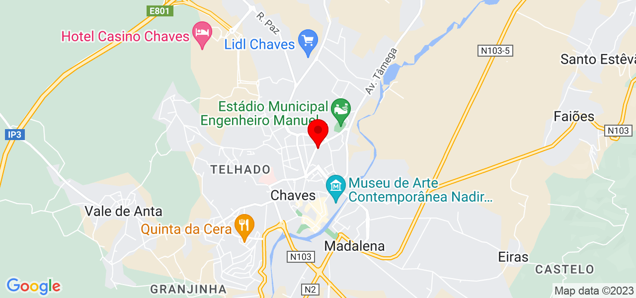 Comercial , atendimento ao p&uacute;blico, - Vila Real - Chaves - Mapa