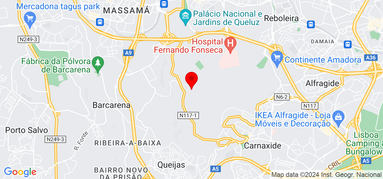 Empregada dom&eacute;stica - Lisboa - Amadora - Mapa