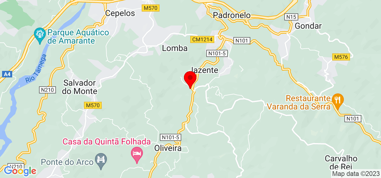 T&acirc;nia Carvalho - Porto - Amarante - Mapa
