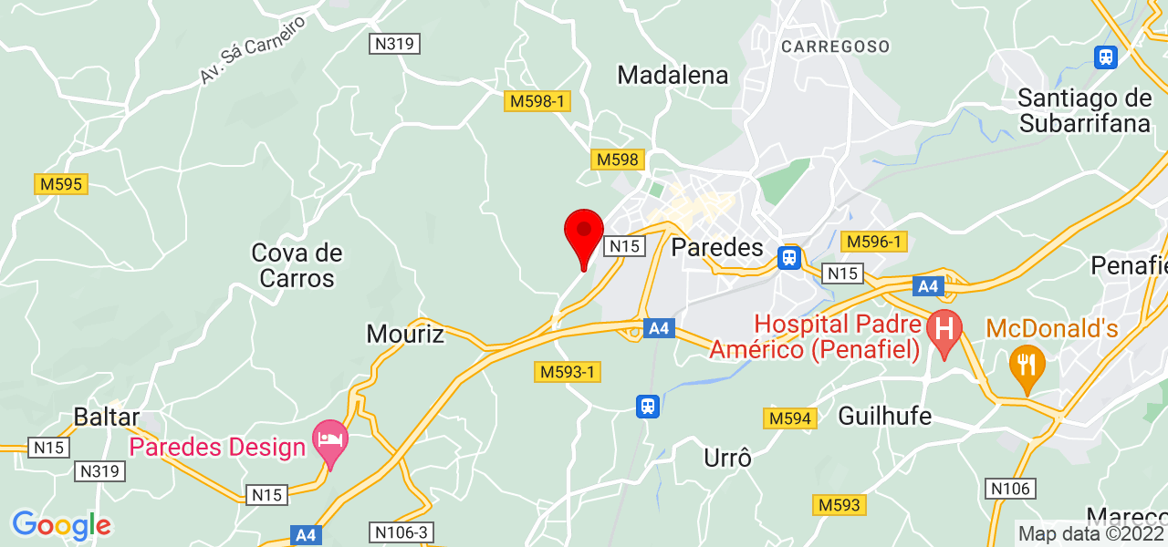 M&aacute;rio Monteiro - Porto - Paredes - Mapa