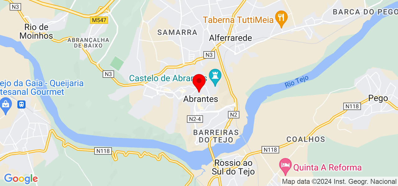 treinador de c&atilde;es - Santarém - Abrantes - Mapa