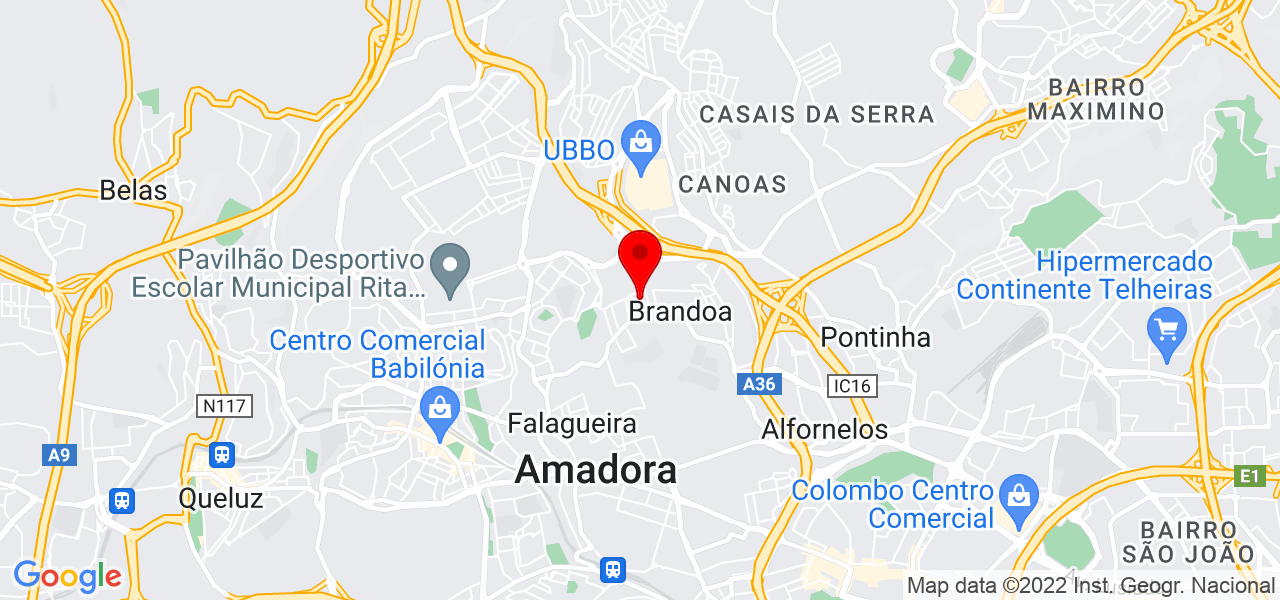 Hitalu reis - Lisboa - Amadora - Mapa