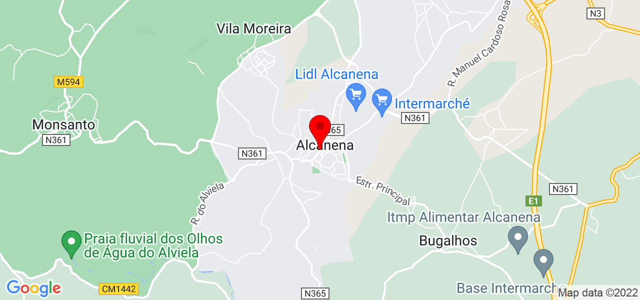 Jo&atilde;o servi&ccedil;os de topografia - Santarém - Alcanena - Mapa