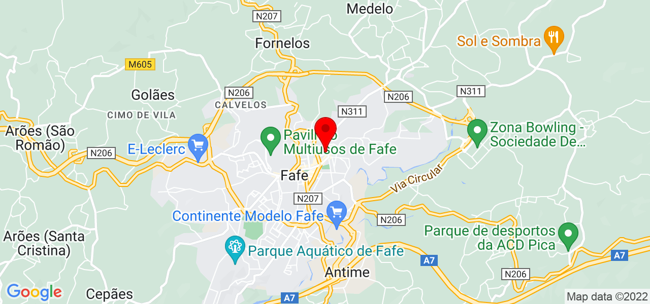 Gomes da Silva Mediacao de Seguros Lda - Braga - Fafe - Mapa