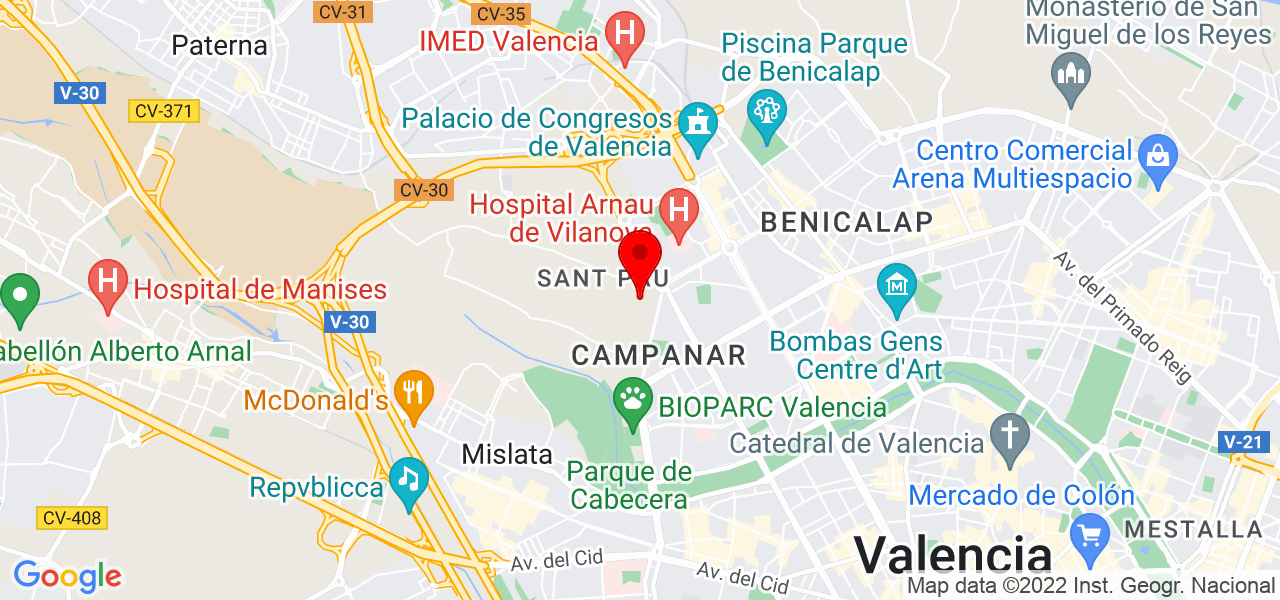 Mar&iacute;a Ciurana Yoga - Comunidad Valenciana - Valencia - Mapa