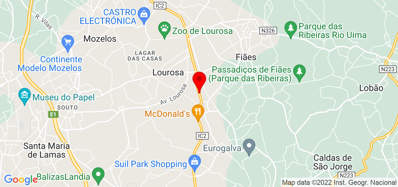 Personal Am&aacute;lia Baldow - Aveiro - Santa Maria da Feira - Mapa