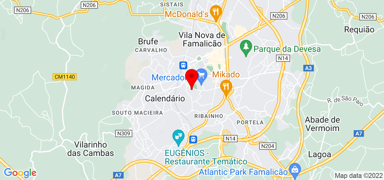 Marilac Cunha - Braga - Vila Nova de Famalicão - Mapa