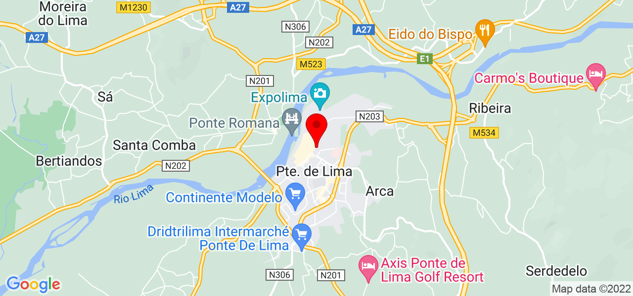 C&aacute;tia Barbosa - Viana do Castelo - Ponte de Lima - Mapa
