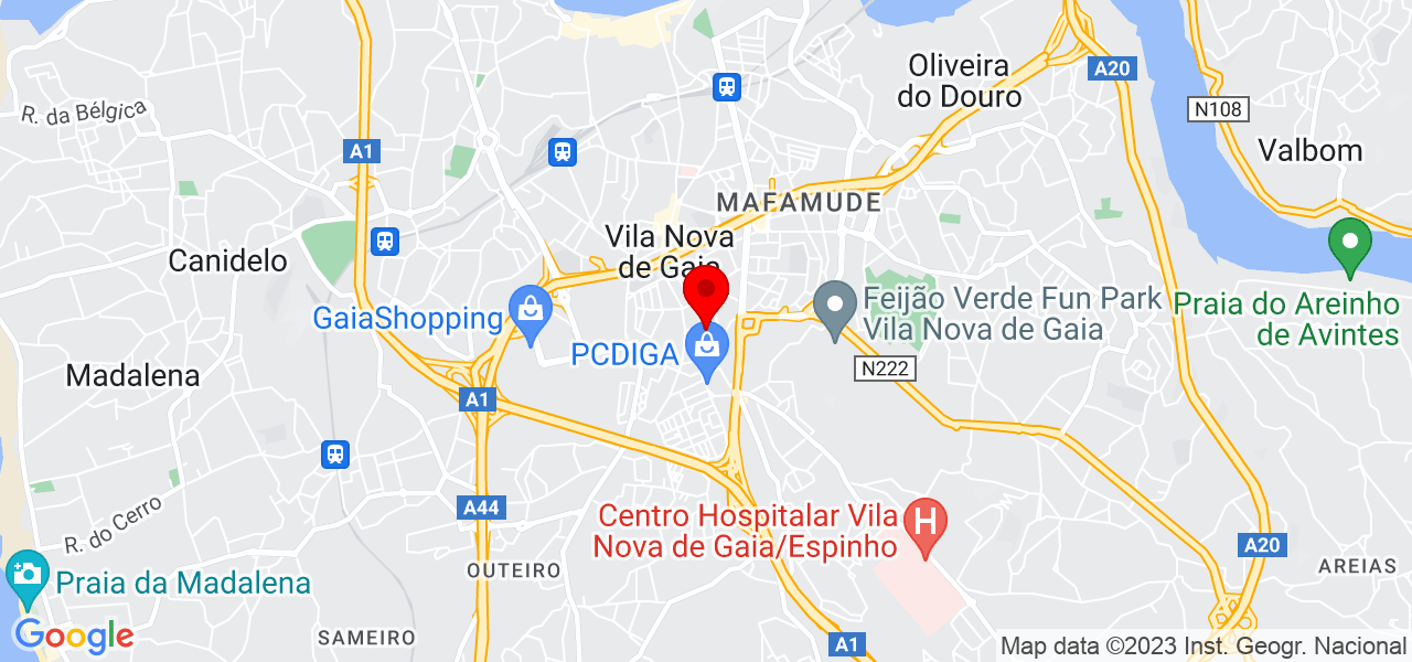 Thayn&aacute; de Vasconcellos - Porto - Vila Nova de Gaia - Mapa