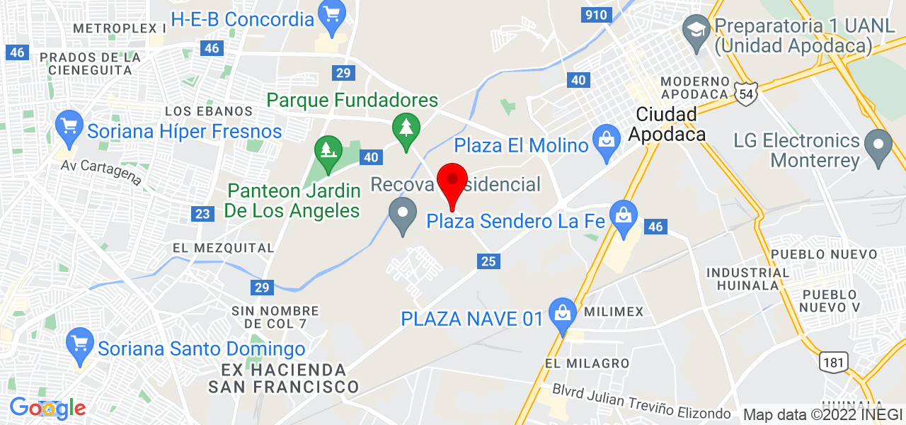 Yeshu&aacute; Sefaradi - Nuevo León - Apodaca - Mapa