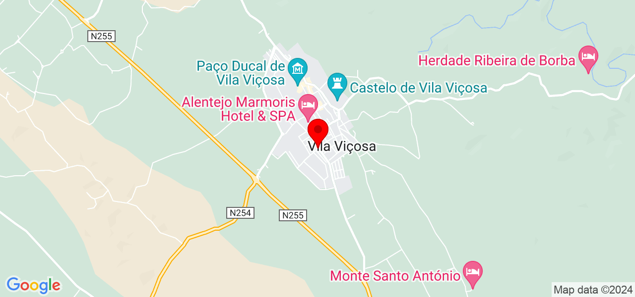 MG Massagens Terap&ecirc;uticas - Évora - Vila Viçosa - Mapa