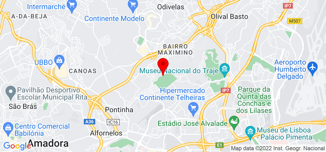 Transporte e Mudanças - Lisboa - Odivelas - Mapa