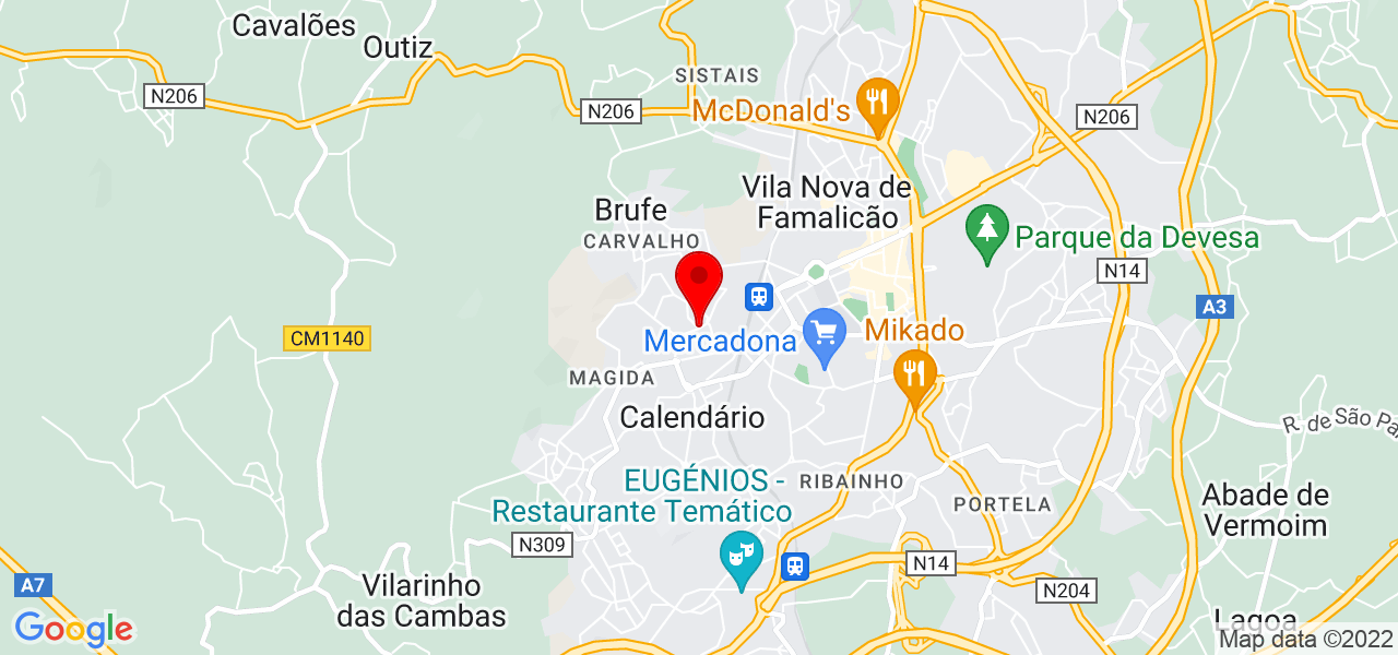 Bruna Barbosa - Braga - Vila Nova de Famalicão - Mapa