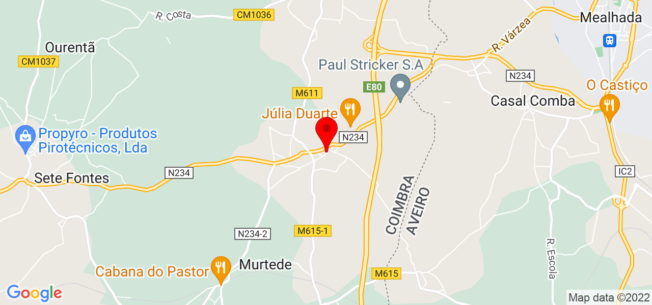 Julia Gon&ccedil;alves - Coimbra - Cantanhede - Mapa