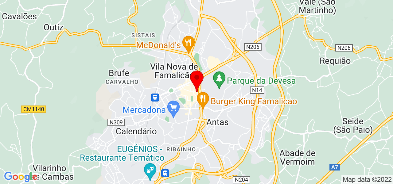 Luana - Braga - Vila Nova de Famalicão - Mapa